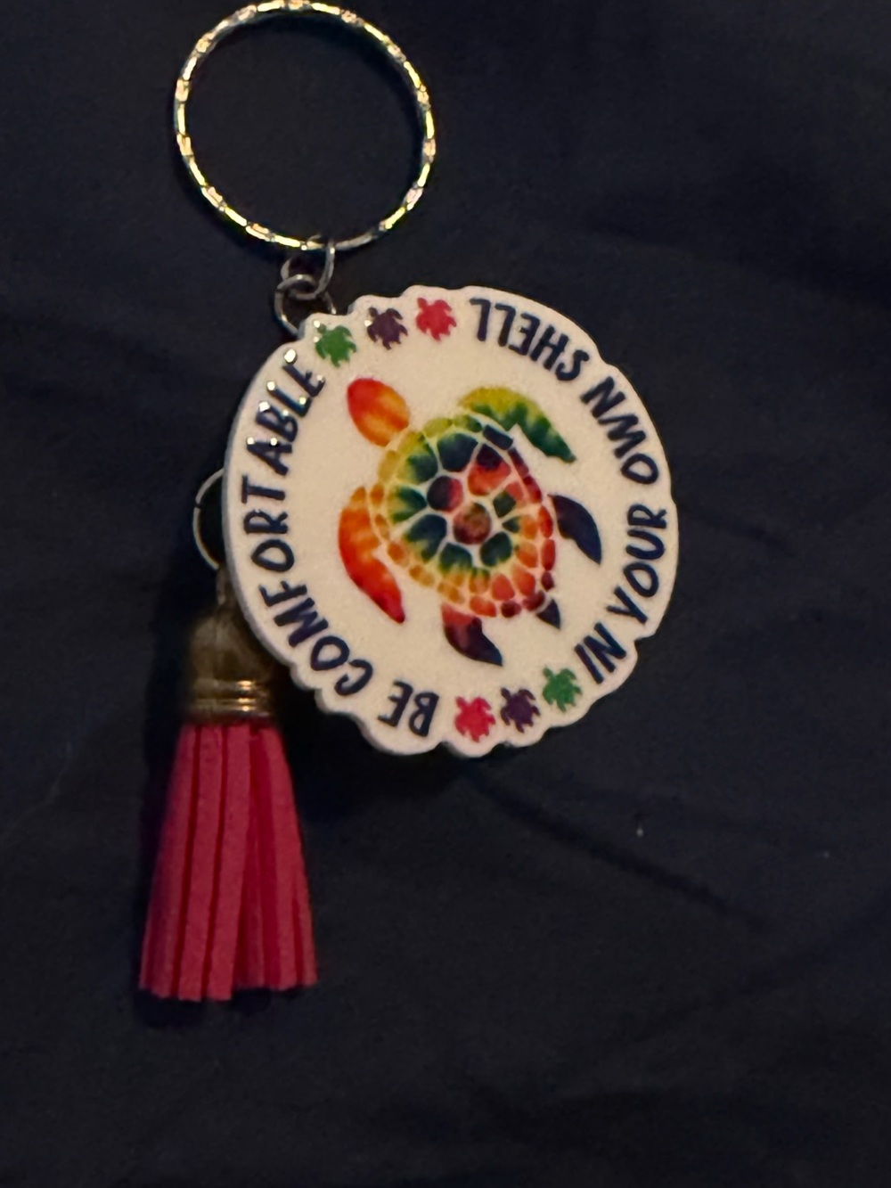 Be Comfortable in Your Own Shell Turtle Keychain - Multicolor